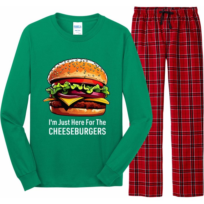 Cheeseburger IM Just Here For The Cheeseburgers Long Sleeve Pajama Set