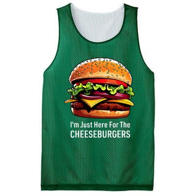 Cheeseburger IM Just Here For The Cheeseburgers Mesh Reversible Basketball Jersey Tank