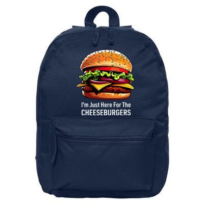 Cheeseburger IM Just Here For The Cheeseburgers 16 in Basic Backpack