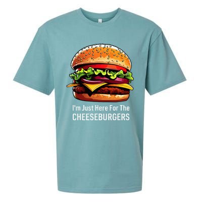 Cheeseburger IM Just Here For The Cheeseburgers Sueded Cloud Jersey T-Shirt