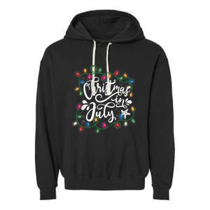 Christmas In July Lights Funny Summer Xmas  Wo  Garment-Dyed Fleece Hoodie