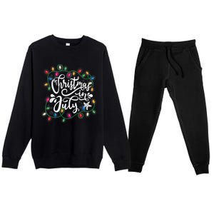 Christmas In July Lights Funny Summer Xmas  Wo  Premium Crewneck Sweatsuit Set