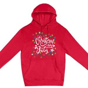 Christmas In July Lights Funny Summer Xmas  Wo  Premium Pullover Hoodie