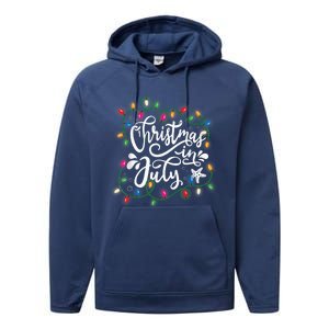 Christmas In July Lights Funny Summer Xmas  Wo  Performance Fleece Hoodie