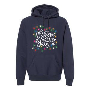 Christmas In July Lights Funny Summer Xmas  Wo  Premium Hoodie