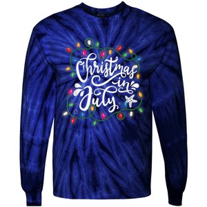 Christmas In July Lights Funny Summer Xmas  Wo  Tie-Dye Long Sleeve Shirt