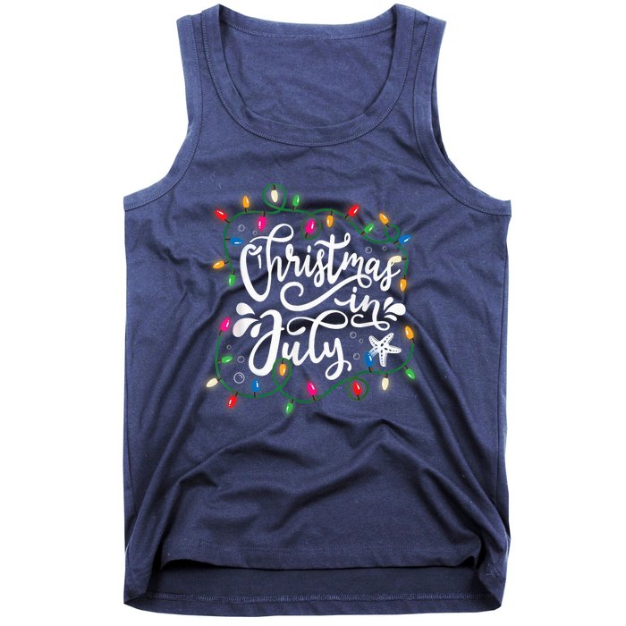 Christmas In July Lights Funny Summer Xmas  Wo  Tank Top