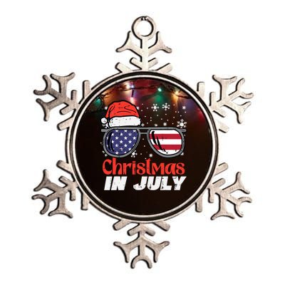 Christmas In July US Flag Santa Patriot Men Women Kids Boy Metallic Star Ornament