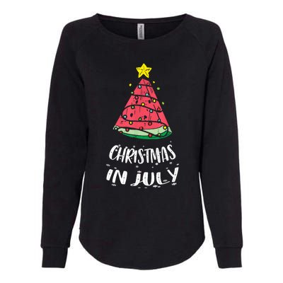 Christmas In July Watermelon Xmas Tree Summer Womens California Wash Sweatshirt