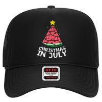 Christmas In July Watermelon Xmas Tree Summer Men Women High Crown Mesh Back Trucker Hat