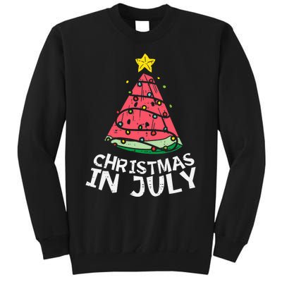 Christmas In July Watermelon Xmas Tree Summer Men Women Sweatshirt