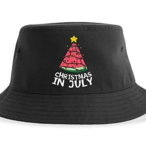 Christmas In July Watermelon Xmas Tree Summer Men Women Sustainable Bucket Hat