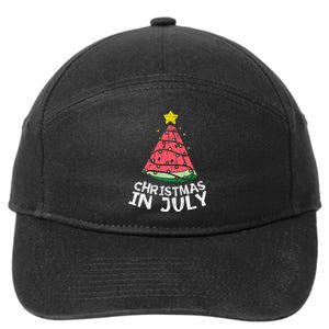 Christmas In July Watermelon Xmas Tree Summer Men Women 7-Panel Snapback Hat