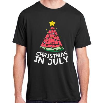 Christmas In July Watermelon Xmas Tree Summer Men Women Adult ChromaSoft Performance T-Shirt