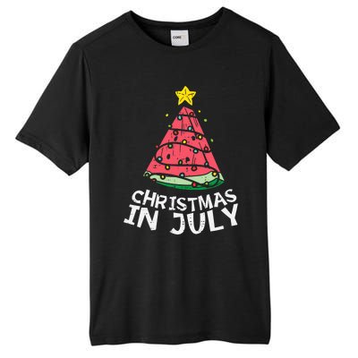 Christmas In July Watermelon Xmas Tree Summer Men Women Tall Fusion ChromaSoft Performance T-Shirt