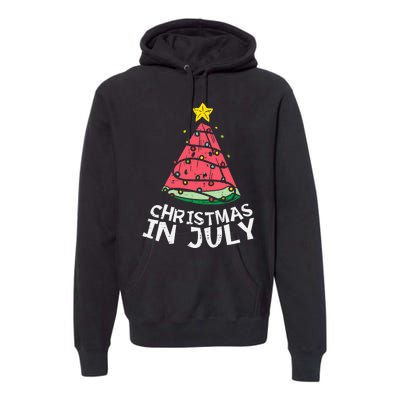 Christmas In July Watermelon Xmas Tree Summer Men Women Premium Hoodie