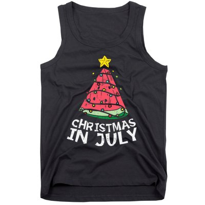 Christmas In July Watermelon Xmas Tree Summer Men Women Tank Top