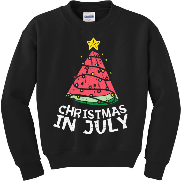 Christmas In July Watermelon Xmas Tree Summer Men Women Kids Sweatshirt