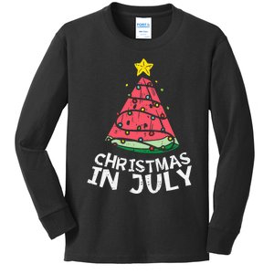 Christmas In July Watermelon Xmas Tree Summer Men Women Kids Long Sleeve Shirt