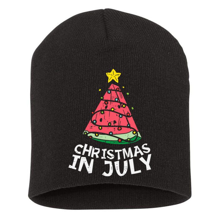 Christmas In July Watermelon Xmas Tree Summer Men Women Short Acrylic Beanie