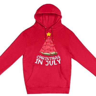 Christmas In July Watermelon Xmas Tree Summer Men Women Premium Pullover Hoodie