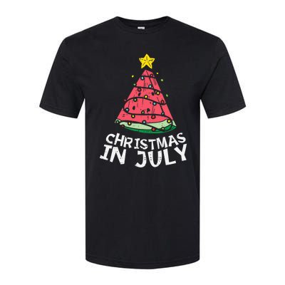 Christmas In July Watermelon Xmas Tree Summer Men Women Softstyle CVC T-Shirt