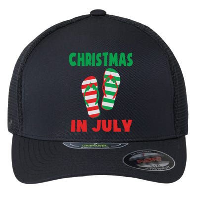 Christmas In July Flip Flop Xmas In July Decorations Party Flexfit Unipanel Trucker Cap