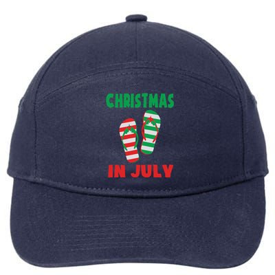 Christmas In July Flip Flop Xmas In July Decorations Party 7-Panel Snapback Hat