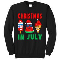 Christmas In July Watermelon Ice Pops Xmas Santa Hat Sweatshirt