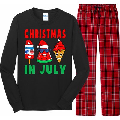 Christmas In July Watermelon Ice Pops Xmas Santa Hat Long Sleeve Pajama Set