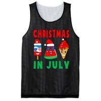 Christmas In July Watermelon Ice Pops Xmas Santa Hat Mesh Reversible Basketball Jersey Tank