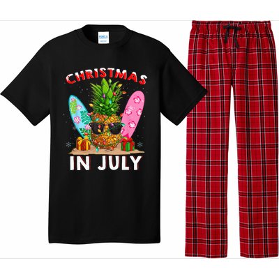 Christmas In July Pineapple Surf Santa Summer Tree Pajama Set