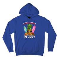 Christmas In July Pineapple Surf Santa Summer Tree Hoodie