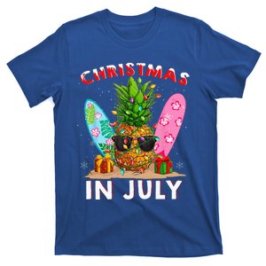 Christmas In July Pineapple Surf Santa Summer Tree T-Shirt