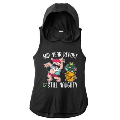 Christmas in July Mid Year Report Still Naughty Ladies PosiCharge Tri-Blend Wicking Draft Hoodie Tank