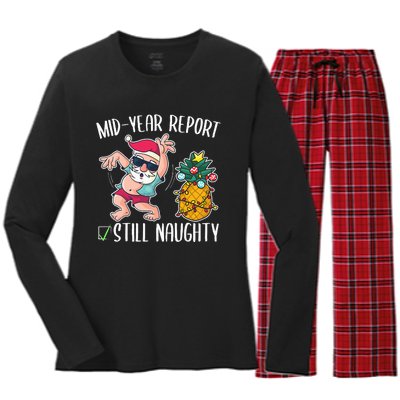 Christmas in July Mid Year Report Still Naughty Women's Long Sleeve Flannel Pajama Set 