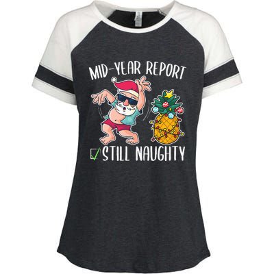 Christmas in July Mid Year Report Still Naughty Enza Ladies Jersey Colorblock Tee