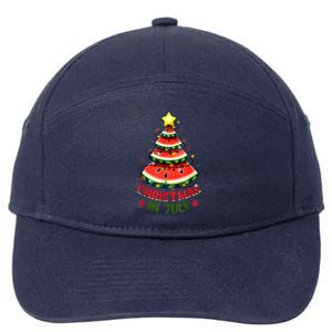 Christmas In July Watermelon Xmas Tree 7-Panel Snapback Hat