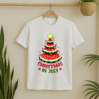 Christmas In July Watermelon Xmas Tree T-Shirt