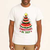 Christmas In July Watermelon Xmas Tree Tall T-Shirt