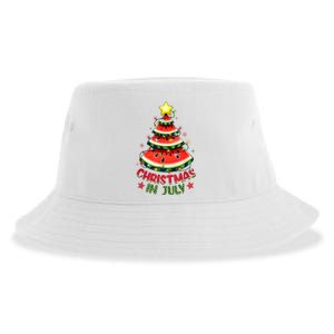 Christmas In July Watermelon Xmas Tree Sustainable Bucket Hat