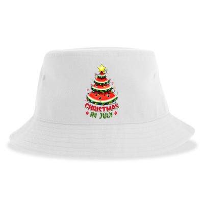 Christmas In July Watermelon Xmas Tree Sustainable Bucket Hat