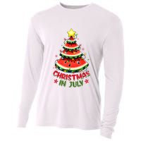 Christmas In July Watermelon Xmas Tree Cooling Performance Long Sleeve Crew