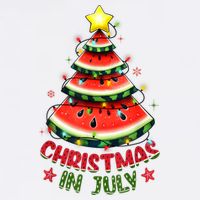 Christmas In July Watermelon Xmas Tree Cooling Performance Long Sleeve Crew