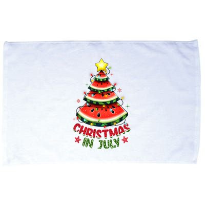 Christmas In July Watermelon Xmas Tree Microfiber Hand Towel