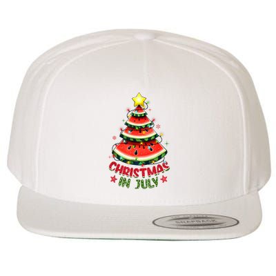 Christmas In July Watermelon Xmas Tree Wool Snapback Cap