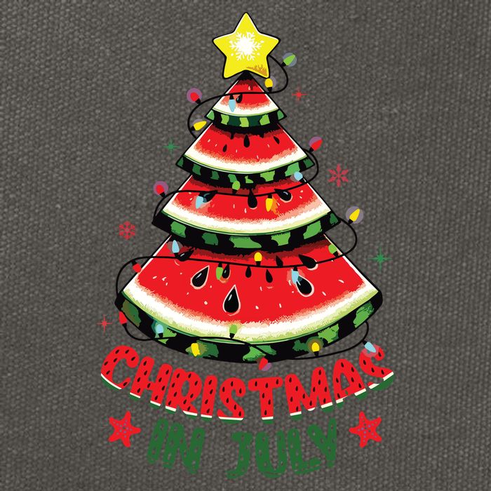 Christmas In July Shirts Watermelon Xmas Tree Cotton Canvas Backpack