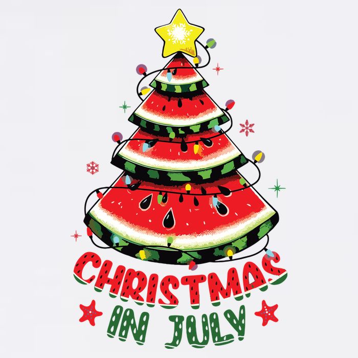Christmas In July Shirts Watermelon Xmas Tree Cooling Performance Crew T-Shirt