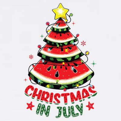 Christmas In July Shirts Watermelon Xmas Tree T-Shirt