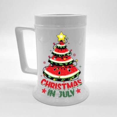 Christmas In July Shirts Watermelon Xmas Tree Beer Stein